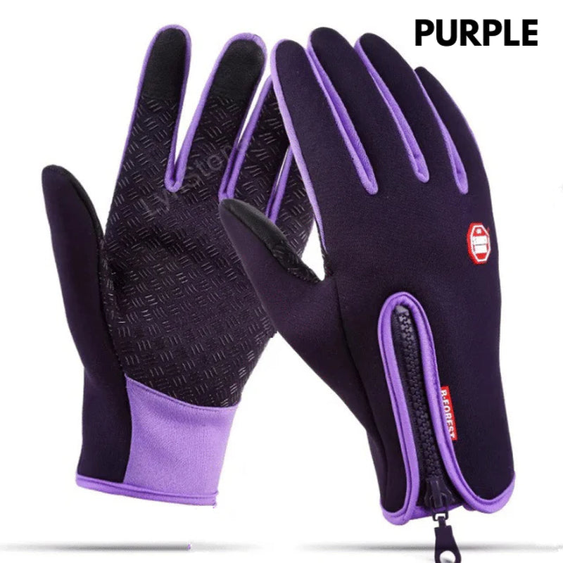 Heated Touch Screen Winter Gloves for Riding & Sports - Waterproof Fleece Lined Comfort