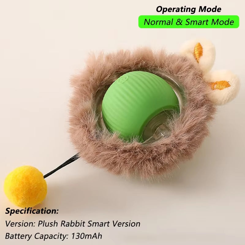 Interactive Cat Toy - Rechargeable Rolling Ball with Tail for Endless Fun!