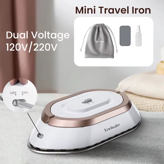 Mini Handheld Travel Iron 120V/220V Lightweight Dry Iron 30S Heat Press Machine Non-Steam Clothes Irons for Home and Travel