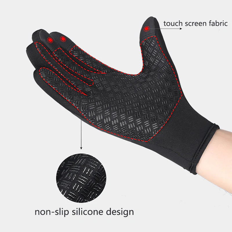 Heated Touch Screen Winter Gloves for Riding & Sports - Waterproof Fleece Lined Comfort